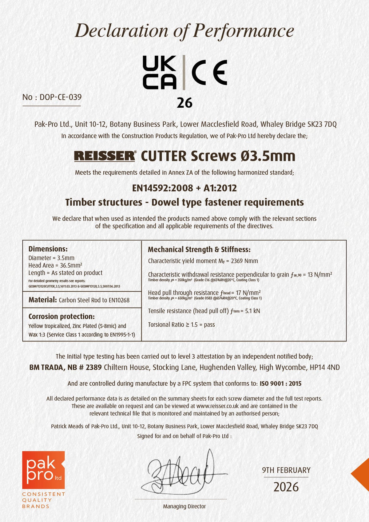 CUTTER® SCREWS 3.5mm