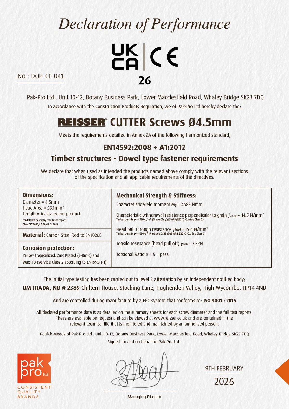 CUTTER® SCREWS 4.5mm