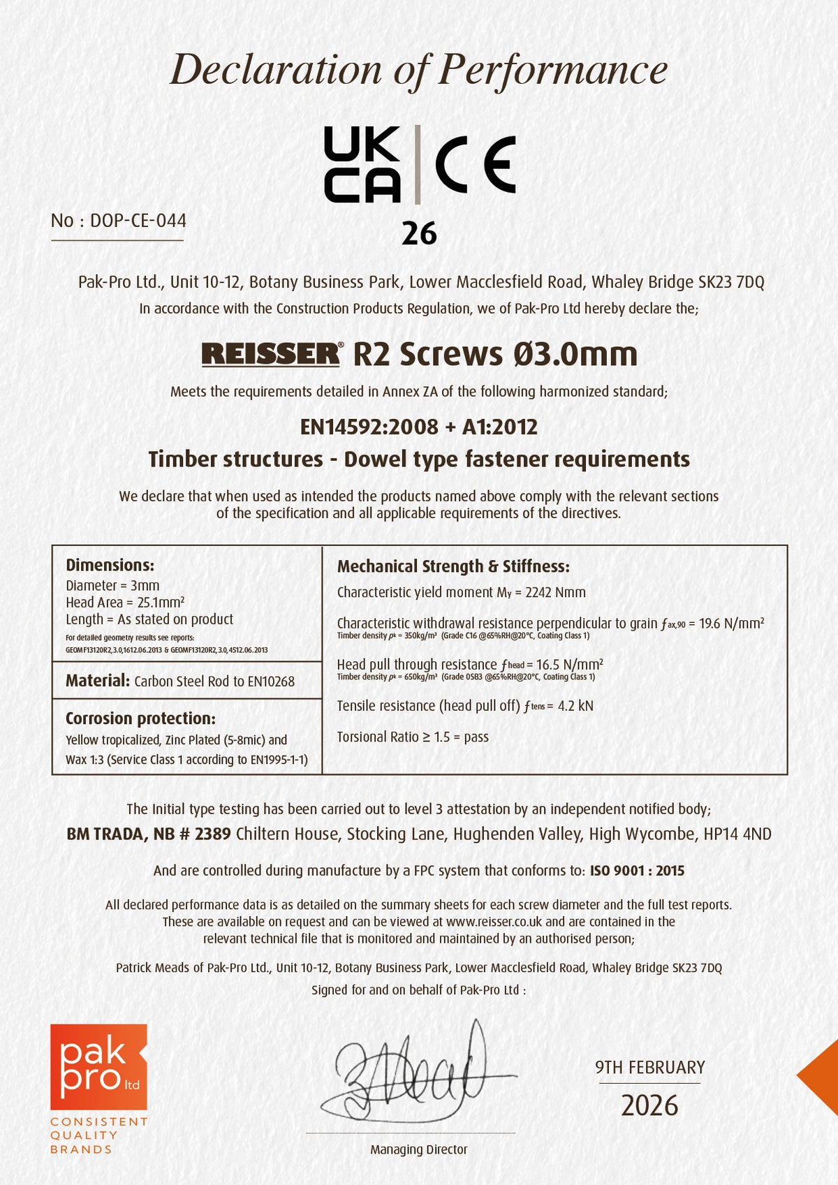 R2 SCREWS 3.0mm