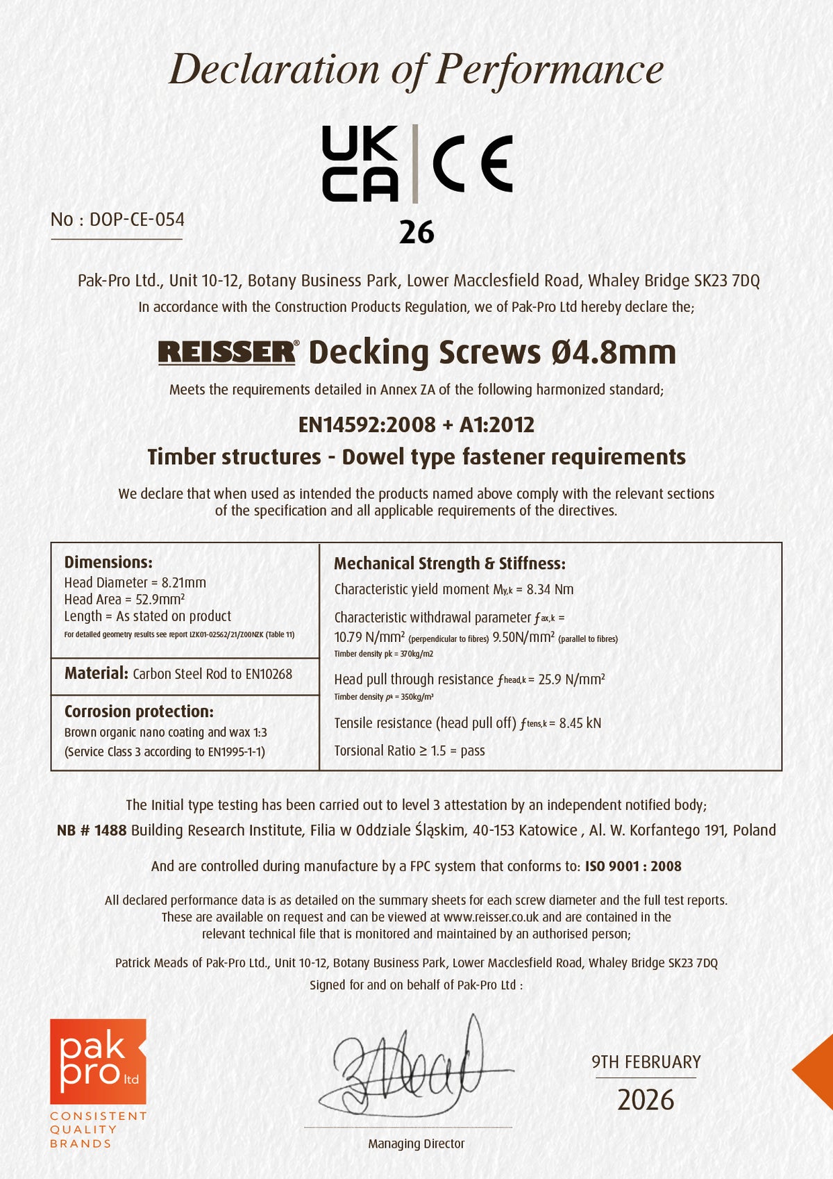 DECKING SCREWS 4.8MM