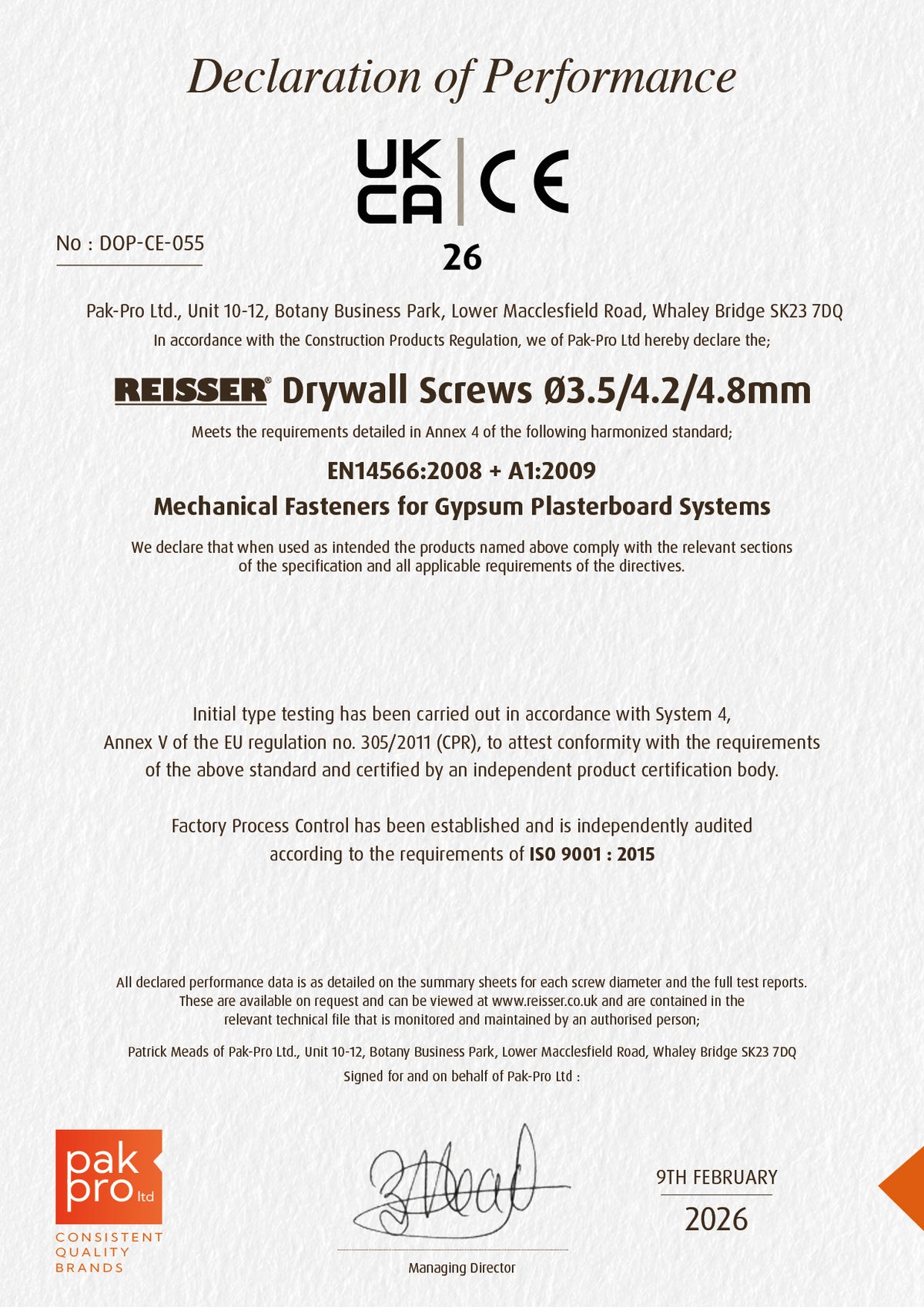 DRYWALL SCREWS 3.5/4.2/4.8MM